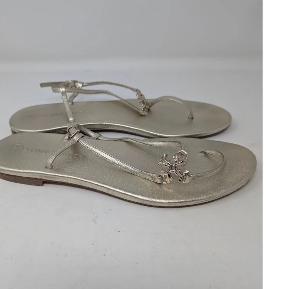 Tory Burch Capri Sandals‎ Metallic Finish ankle straps Women's sz 8